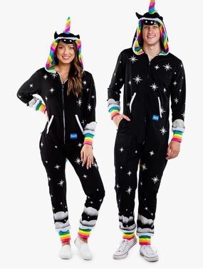 Black Starry One Piece with Rainbow Accents